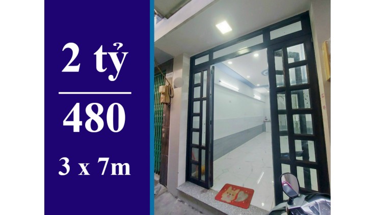 BÁN NHÀ HẺM TRẦN XUÂN SOẠN, TÂN HƯNG, QUẬN 7. DT: 3 X 7M, SHR. GIÁ 2 TỶ 480
